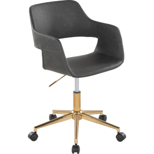 Margarite Office Task Chair in Gold & Grey Leatherette